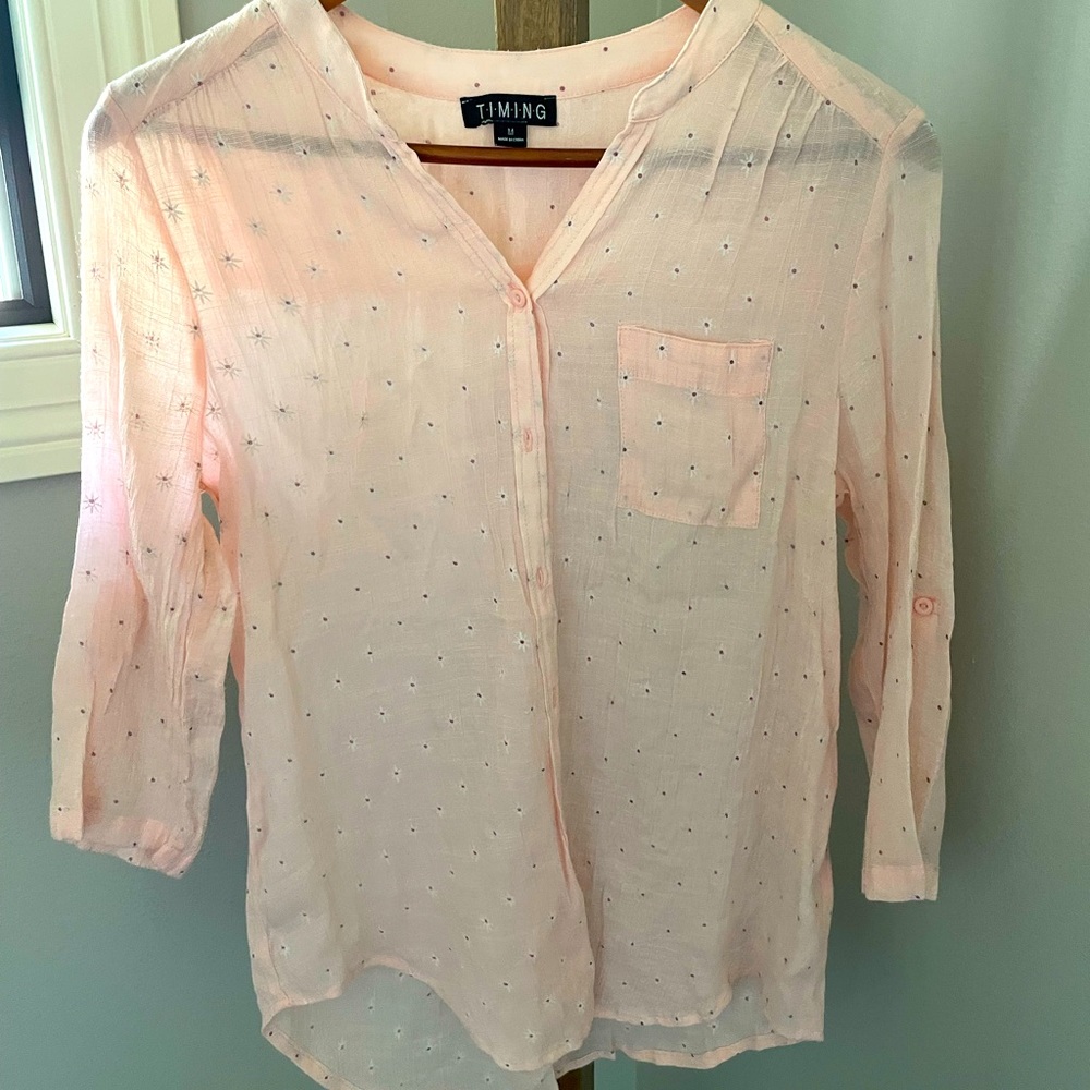 Light and airy women’s pink blouse by TIMING